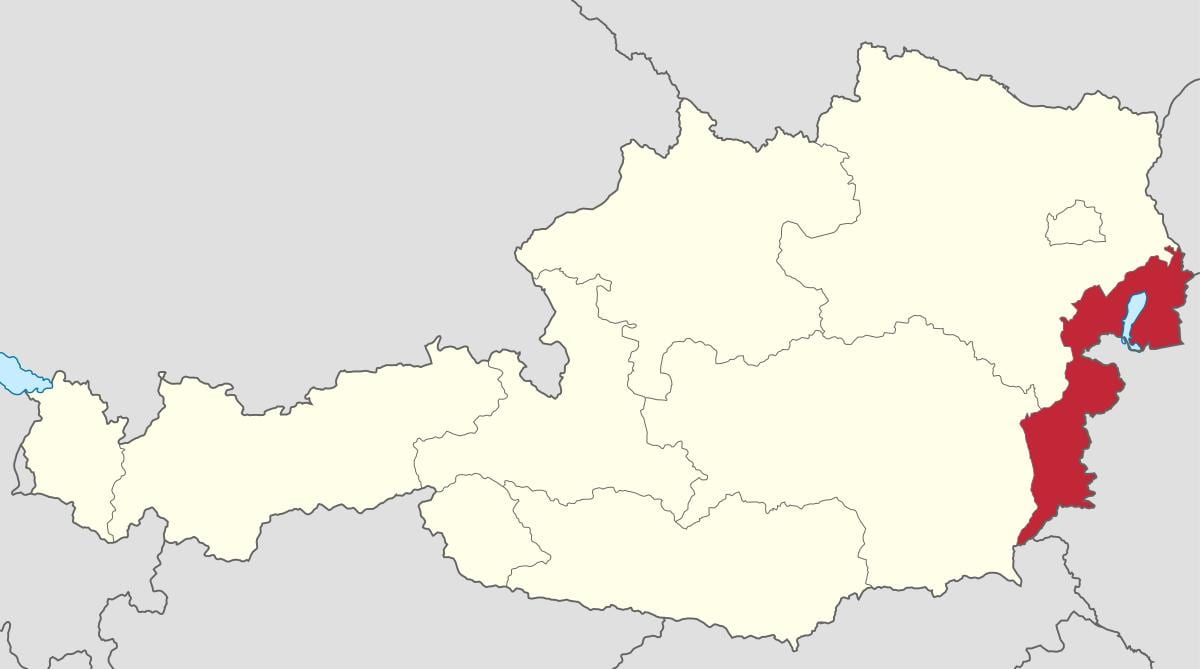 քարտեզ бургенланд Ավստրիա