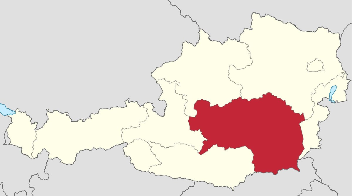 քարտեզ штирия Ավստրիա