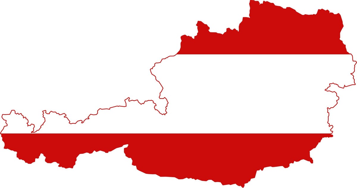 դրոշը Ավստրիայի քարտեզի վրա