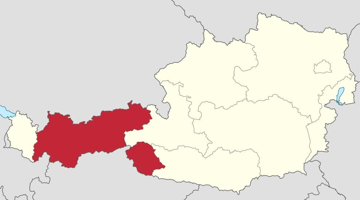 Tirol Ավստրիա քարտեզ