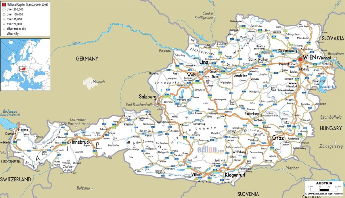 քարտեզ ավստրիական երթուղին