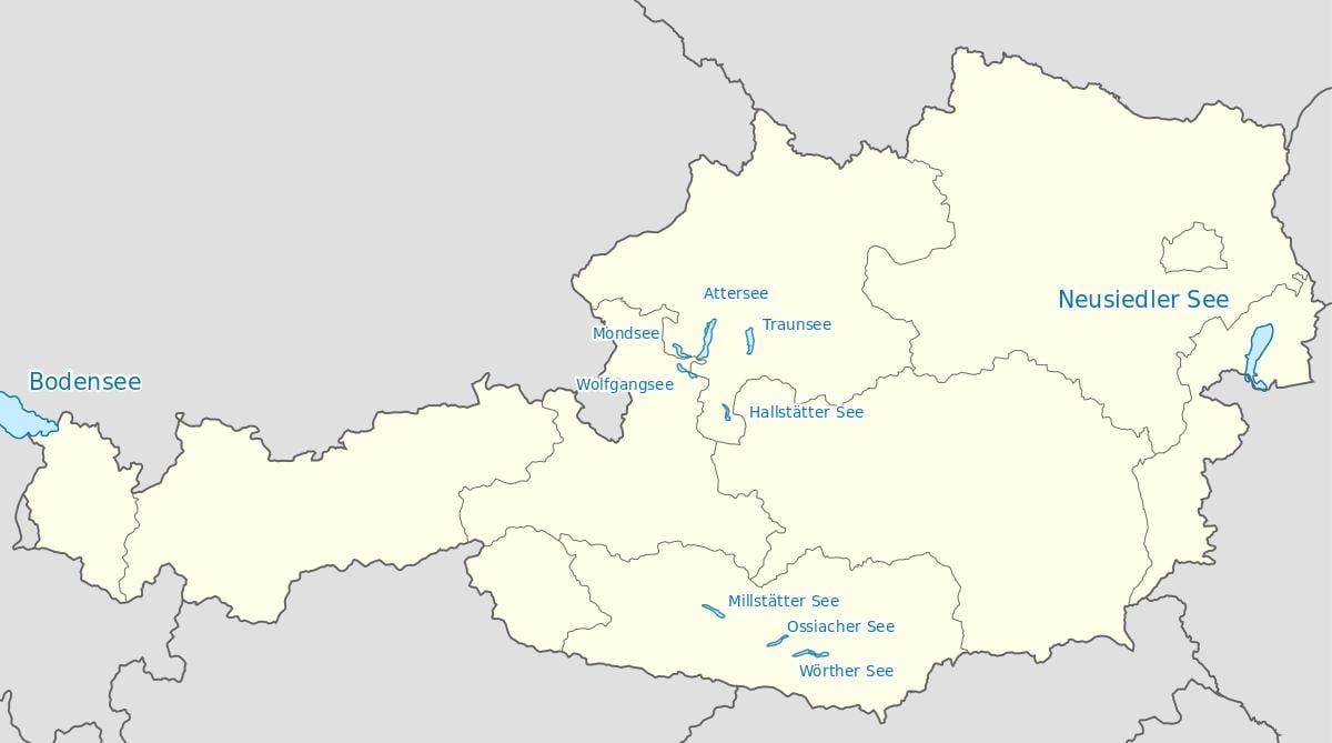քարտեզ ավստրիական լճերի
