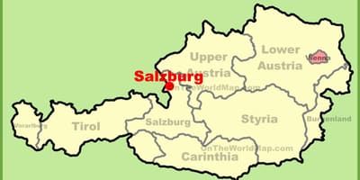 Զալցբուրգ ավստրիա քարտեզի վրա