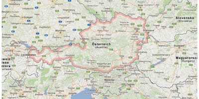 Քարտեզ Ավստրիայի եւ հարեւան երկրների