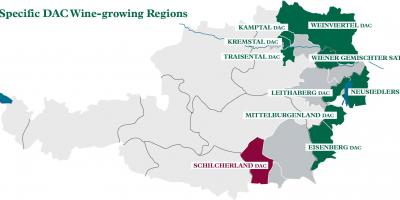 Ավստրիական գինեգործական շրջաններ քարտեզի վրա